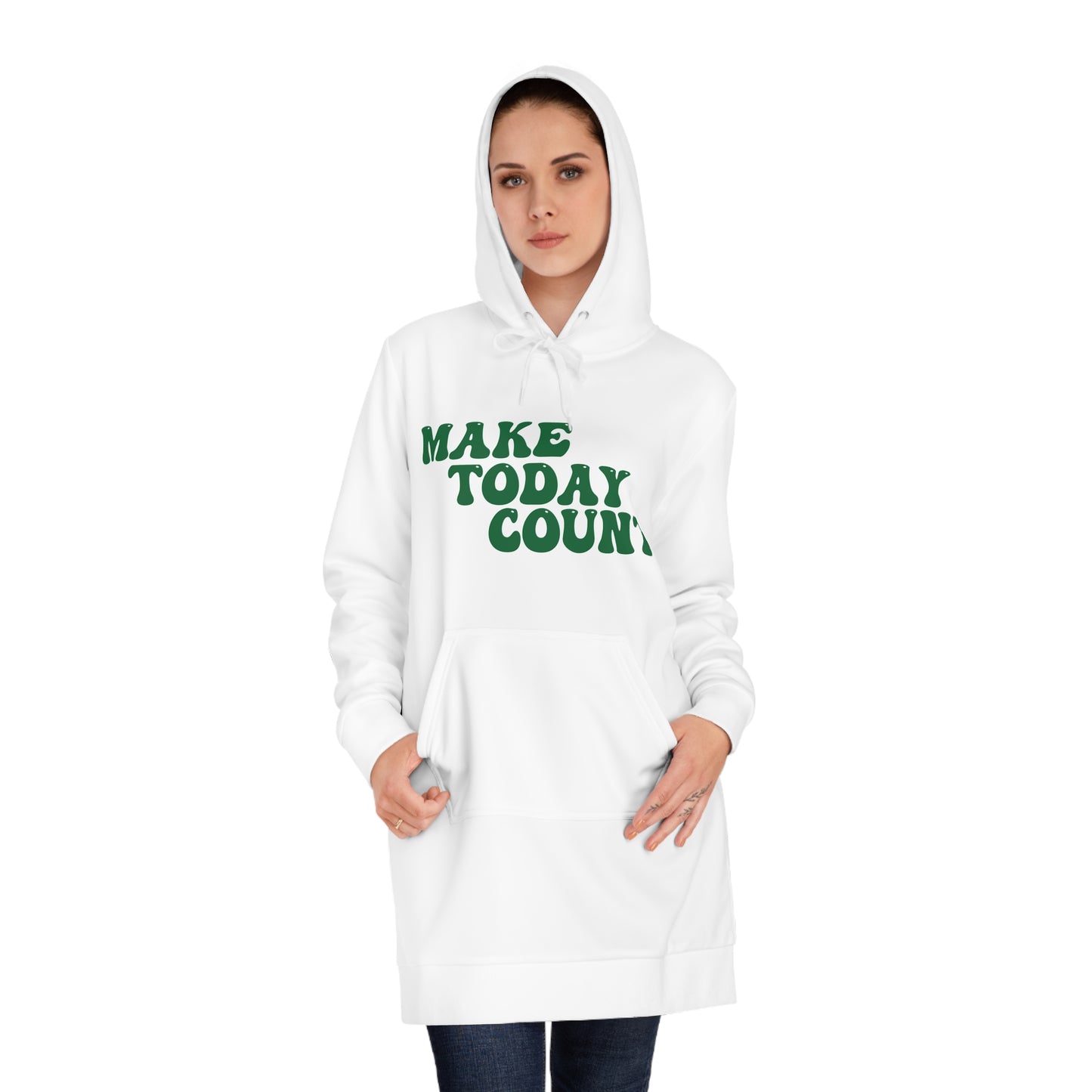 Make Today Count Hoodie dress (Green)