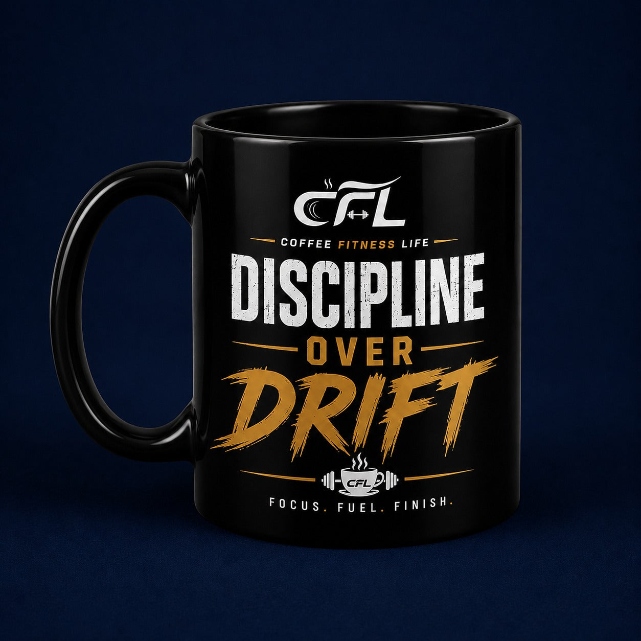 CFL Discipline Over Drift Black Glossy Mug