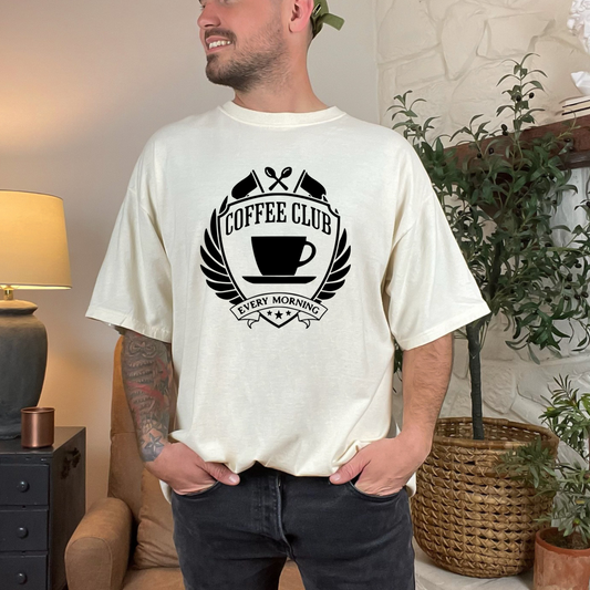 Coffee Club Unisex Heavyweight t-shirt (Black)