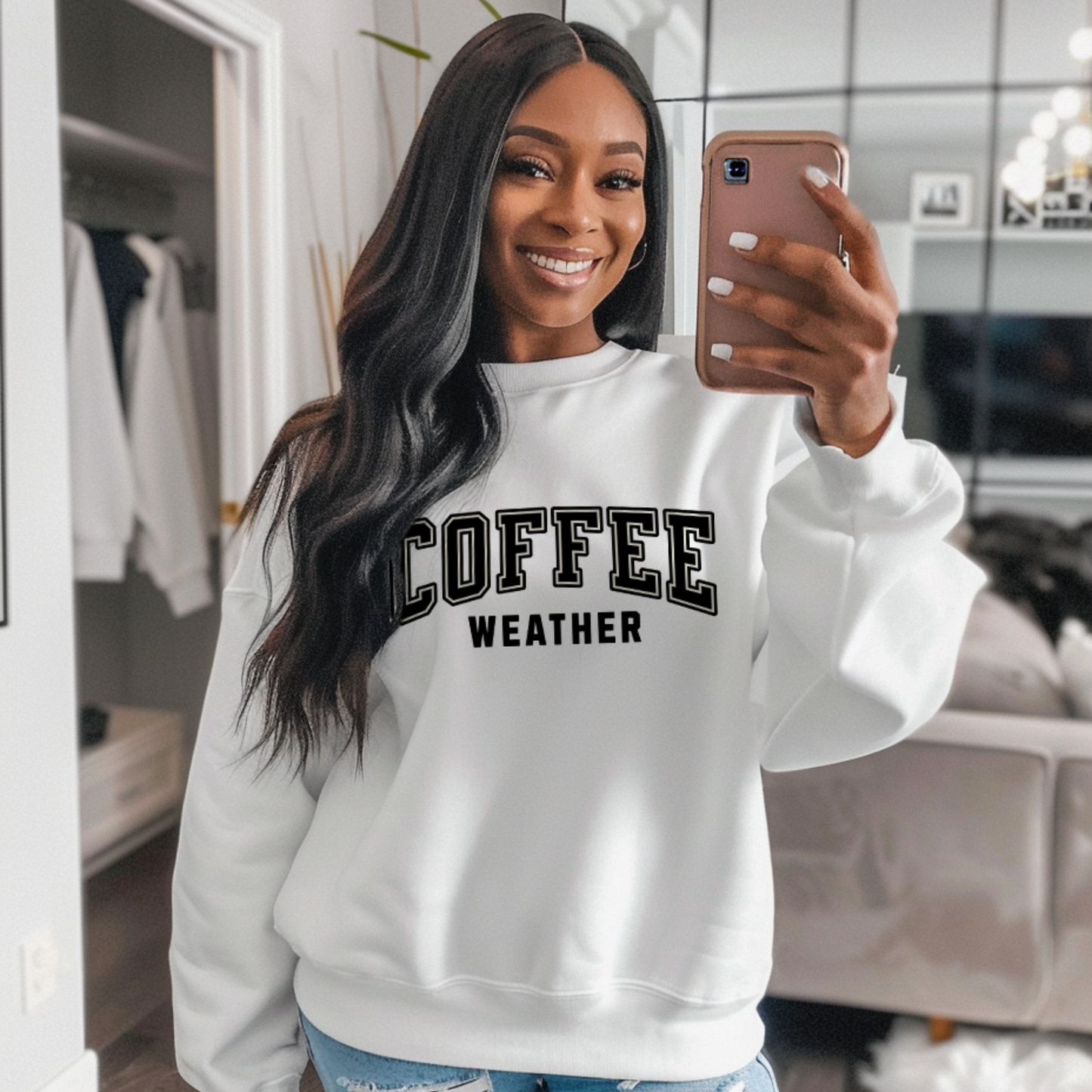 Coffee Weather - Unisex Sweatshirt (White)