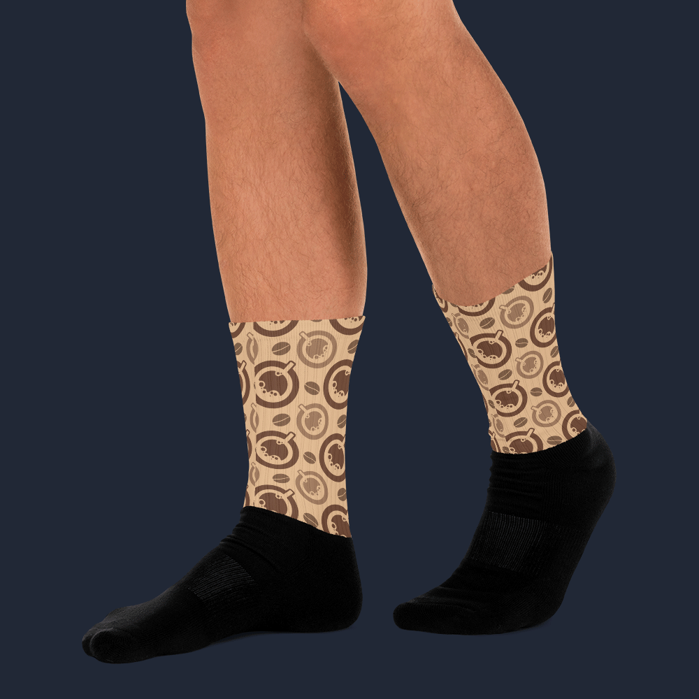 Coffee and Cups Sublimated Socks