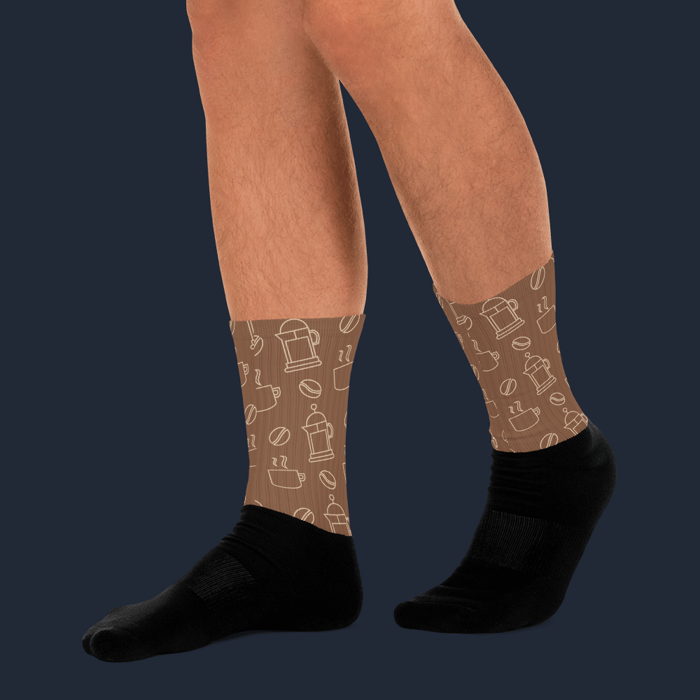 Lineal Coffee Pattern Sublimated Socks