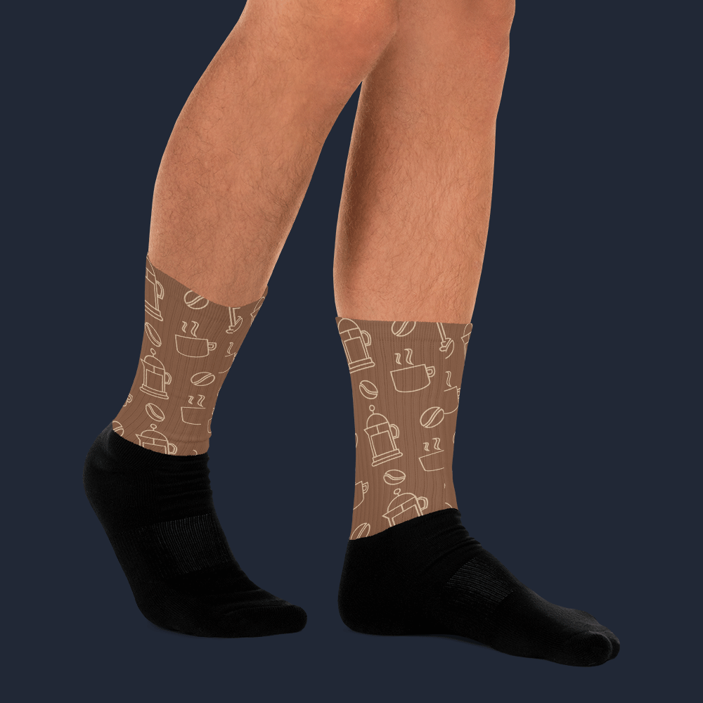 Lineal Coffee Pattern Sublimated Socks