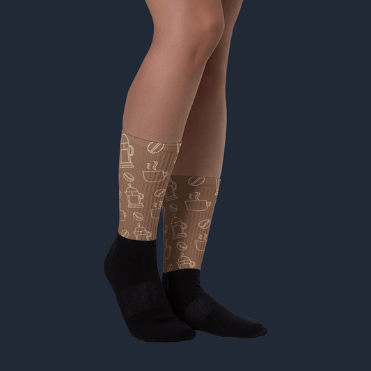Lineal Coffee Pattern Sublimated Socks