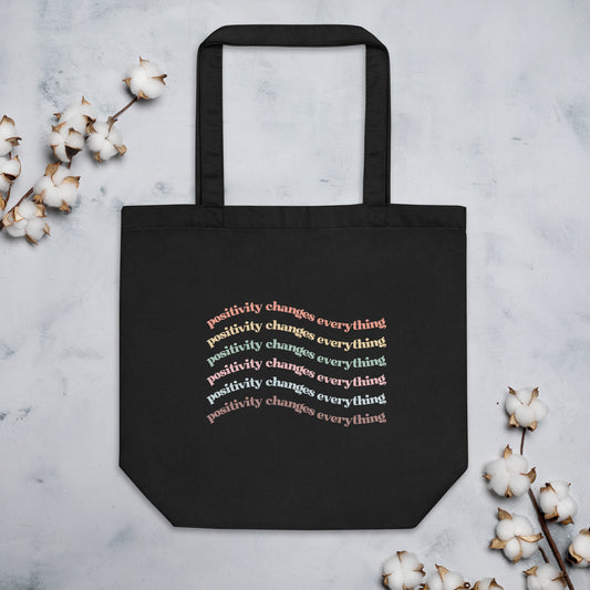 Positivity Changes Everything Eco Tote Bag (Rainbow)