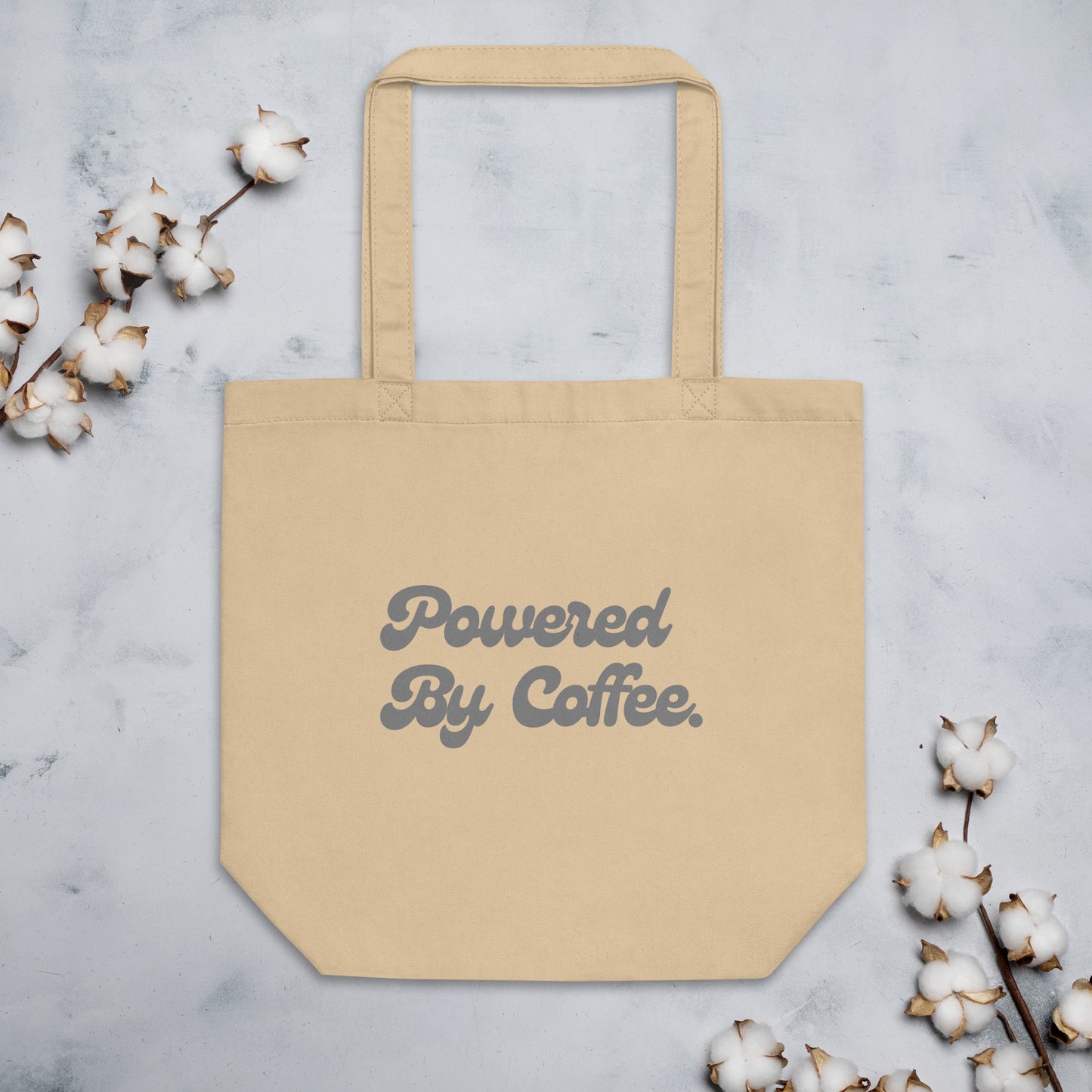 Powered By Coffee Eco Tote Bag (Grey)