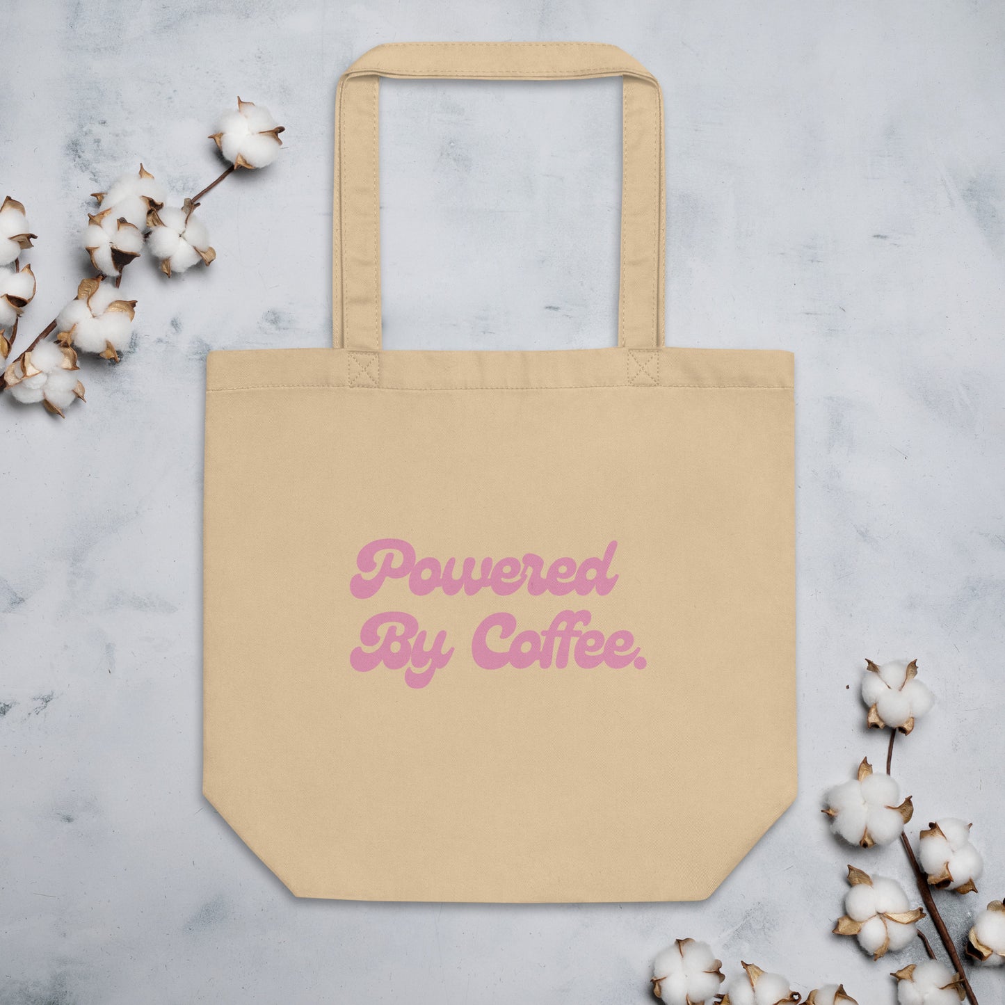 Powered By Coffee Eco Tote Bag (Pink)