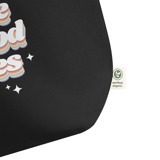 Coffee & Good Vibes Large organic tote bag