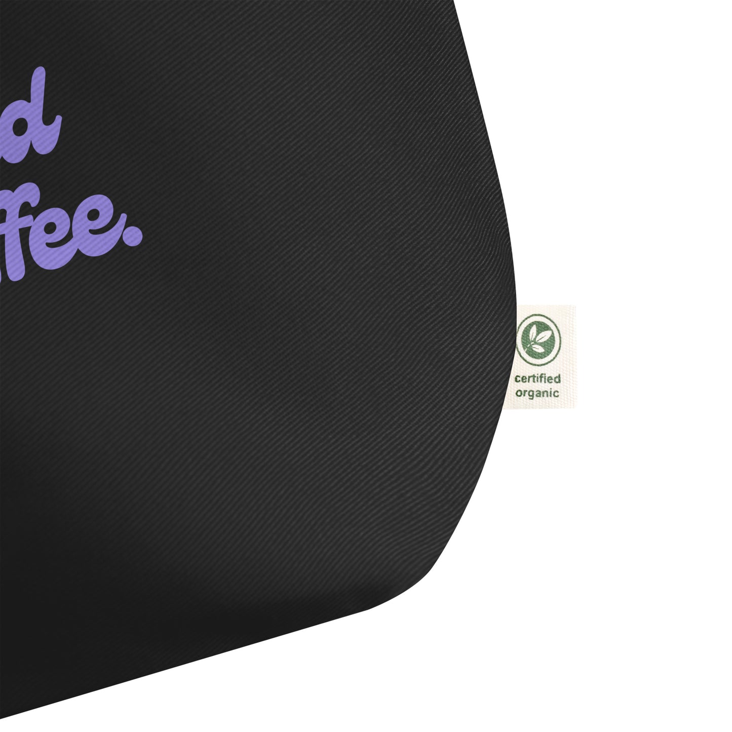 Powered By Coffee Large organic tote bag (Purple)