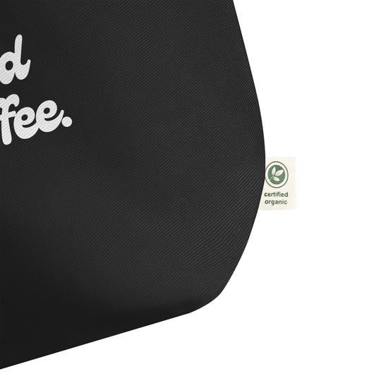 Powered By Coffee Large organic tote bag (White)