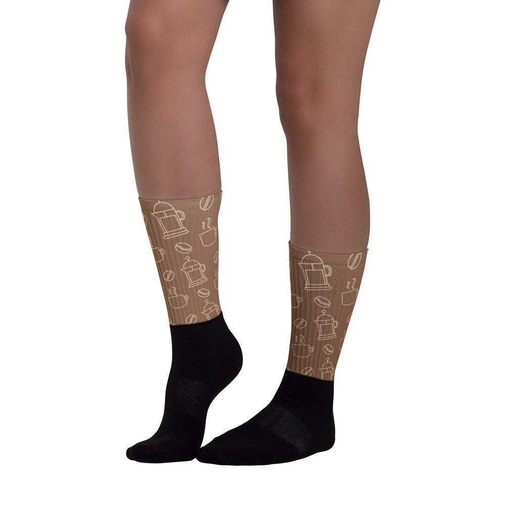 Lineal Coffee Pattern Sublimated Socks