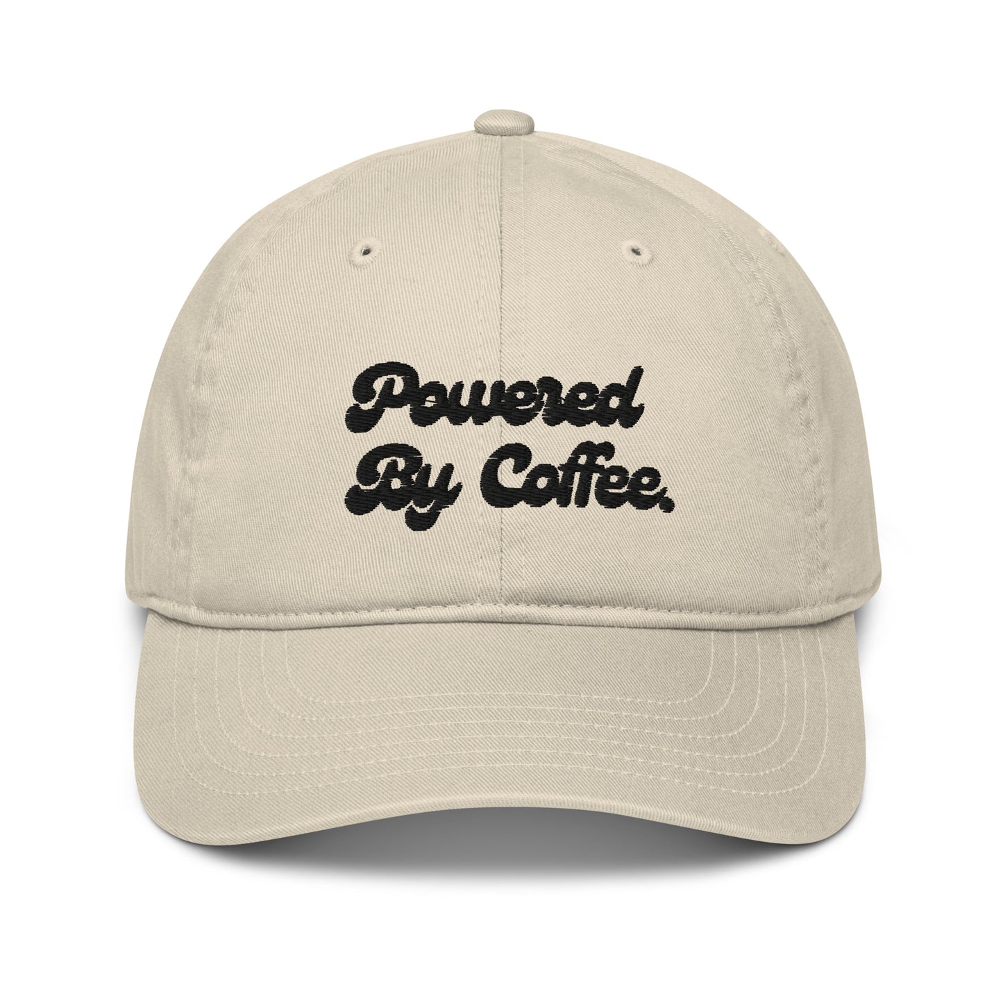 Powered By Coffee Organic dad hat (Black)