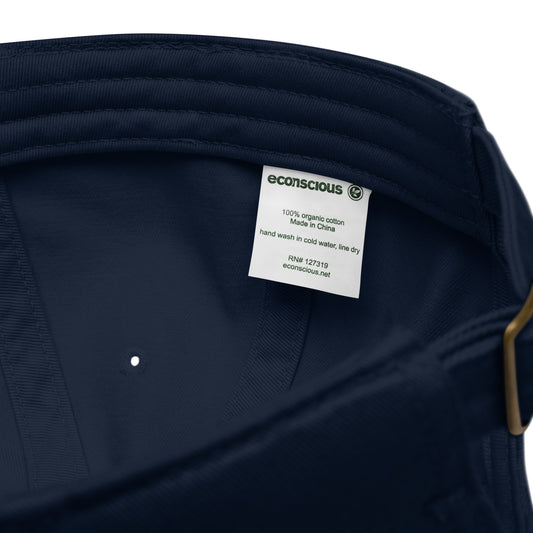 Powered By Coffee Organic dad hat (Black)