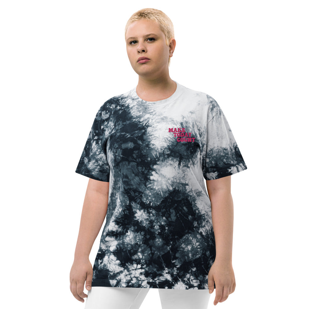 Make Today Count Oversized tie-dye t-shirt