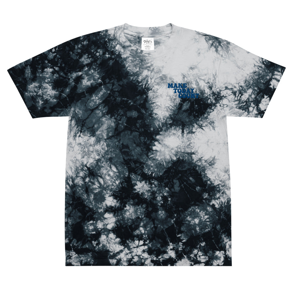 Make Today Count Oversized tie-dye t-shirt (Blue)
