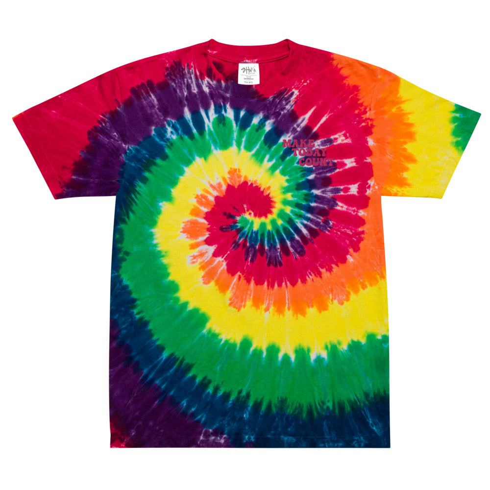 Make Today Count Oversized tie-dye t-shirt
