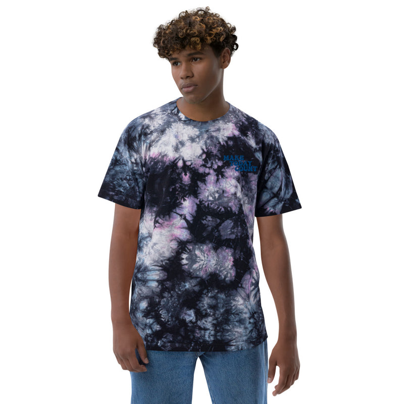 Make Today Count Oversized tie-dye t-shirt (Blue)