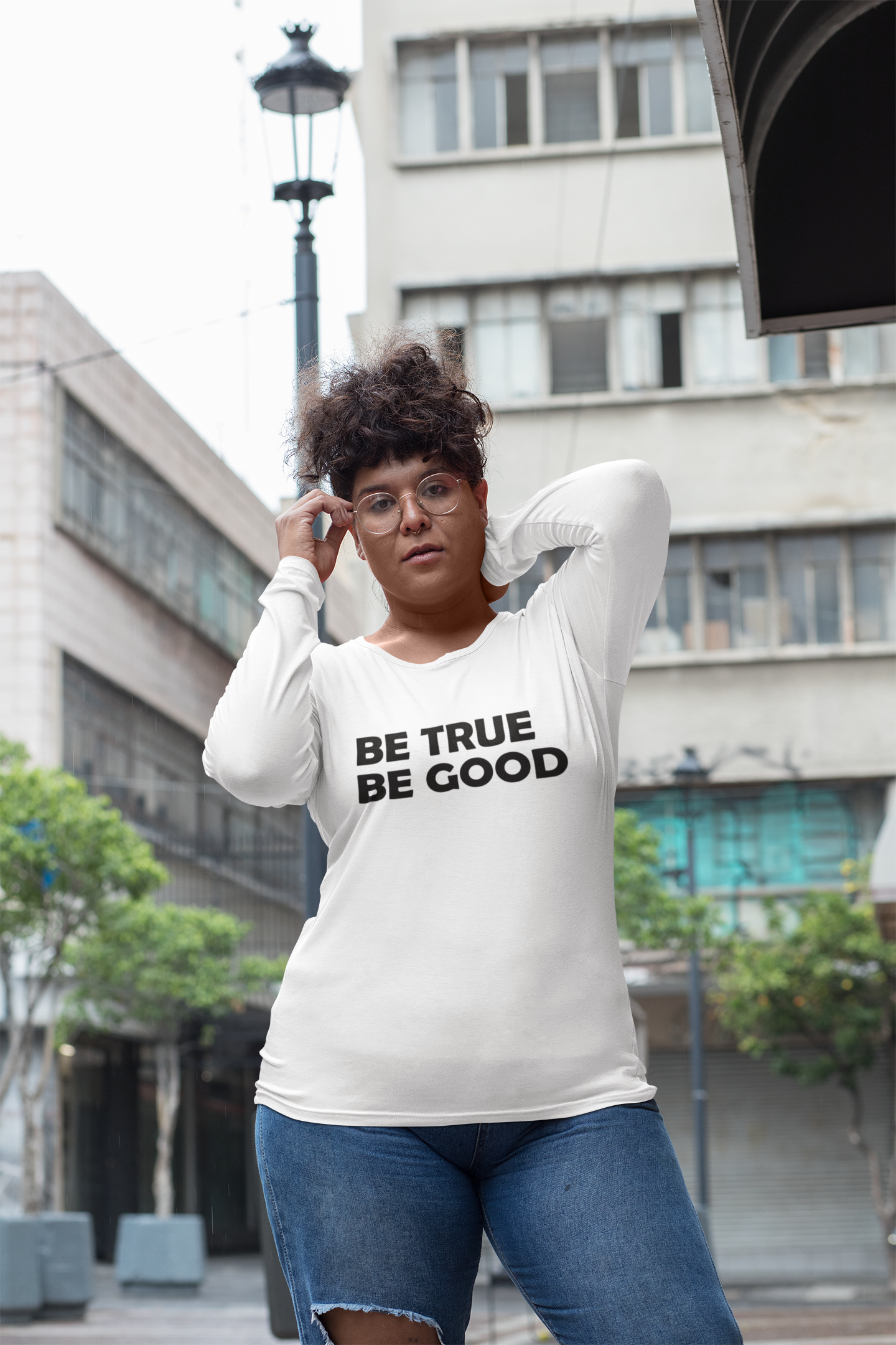 Be True Be Good Unisex Long Sleeve Tee (Black)