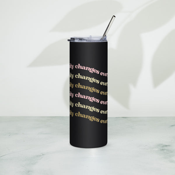Positivity Changes Everything Stainless steel tumbler (Neutral)