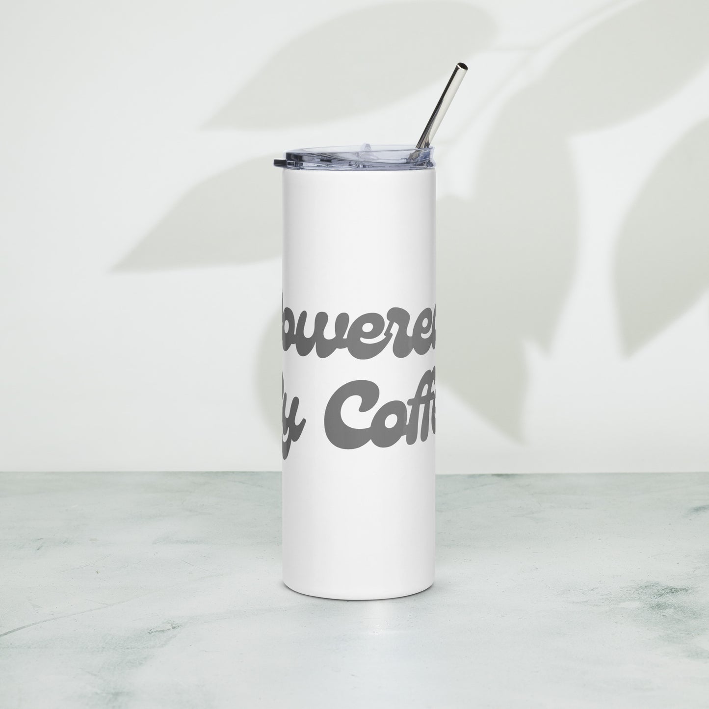 Powered By Coffee Stainless steel tumbler (Grey)