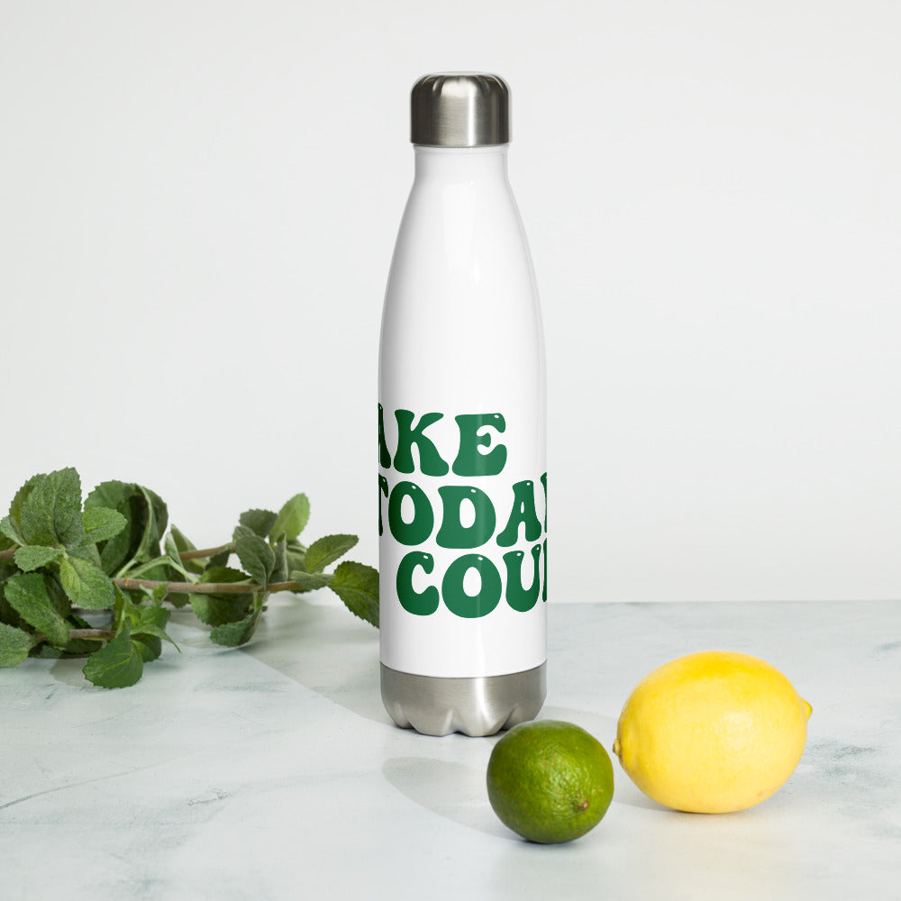 Make Today Count Stainless Steel Water Bottle (Green)