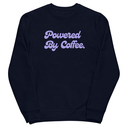 Powered By Coffee Unisex eco sweatshirt (Purple)