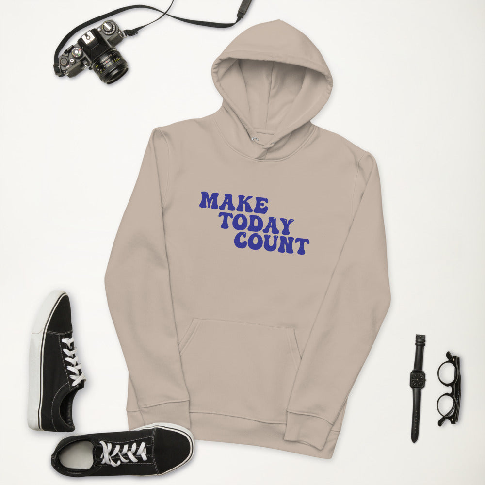 Make Today Count Unisex eco hoodie (Blue)