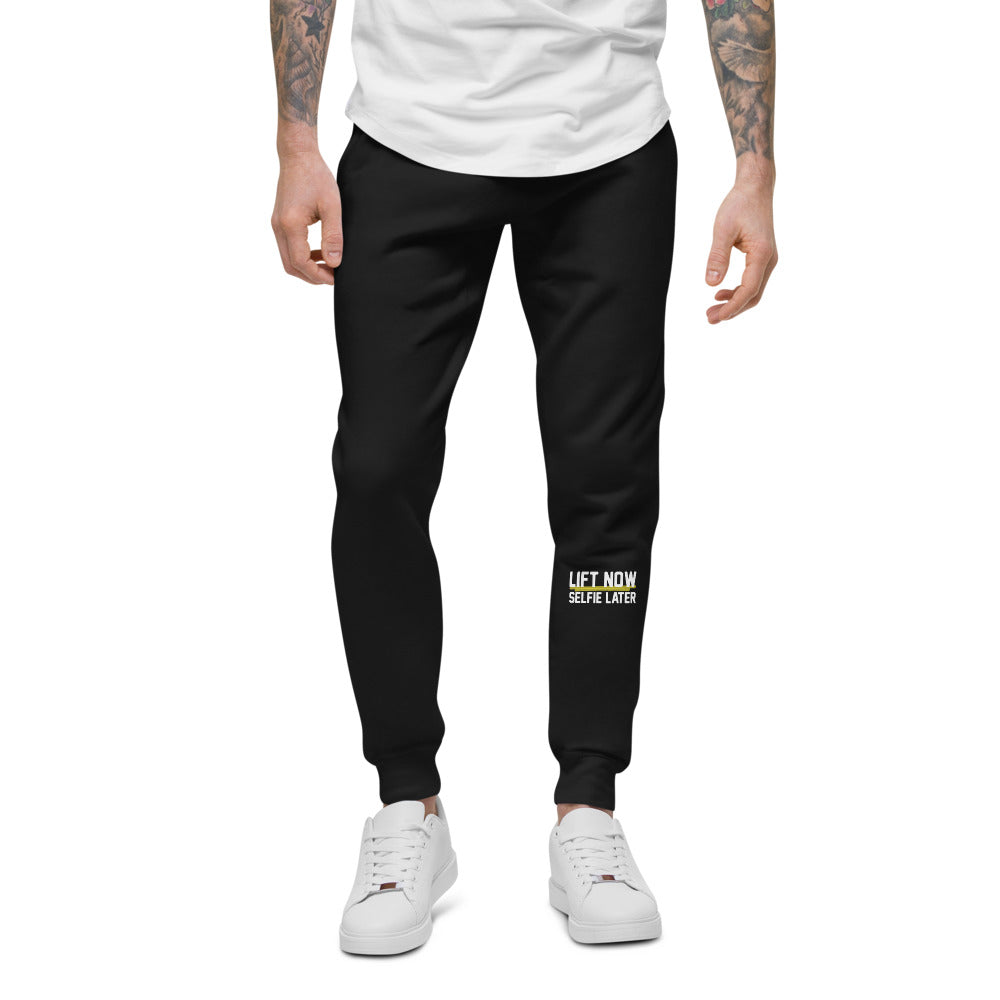 Lift Now Selfie Later Unisex fleece sweatpants