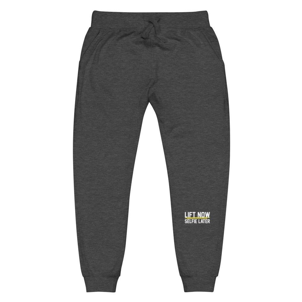 Lift Now Selfie Later Unisex fleece sweatpants