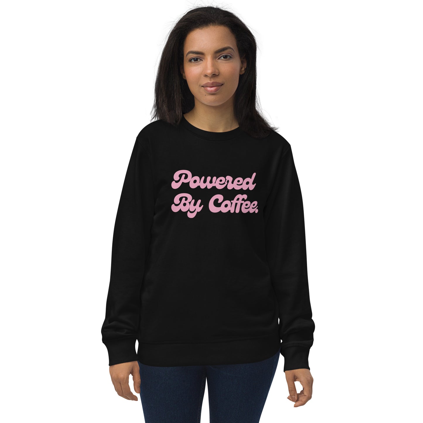 Powered By Coffee Unisex organic sweatshirt (Pink)