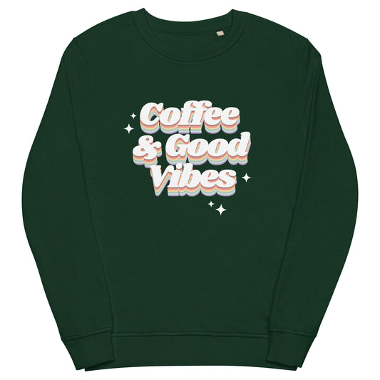 Coffee & Good Vibes Unisex organic sweatshirt