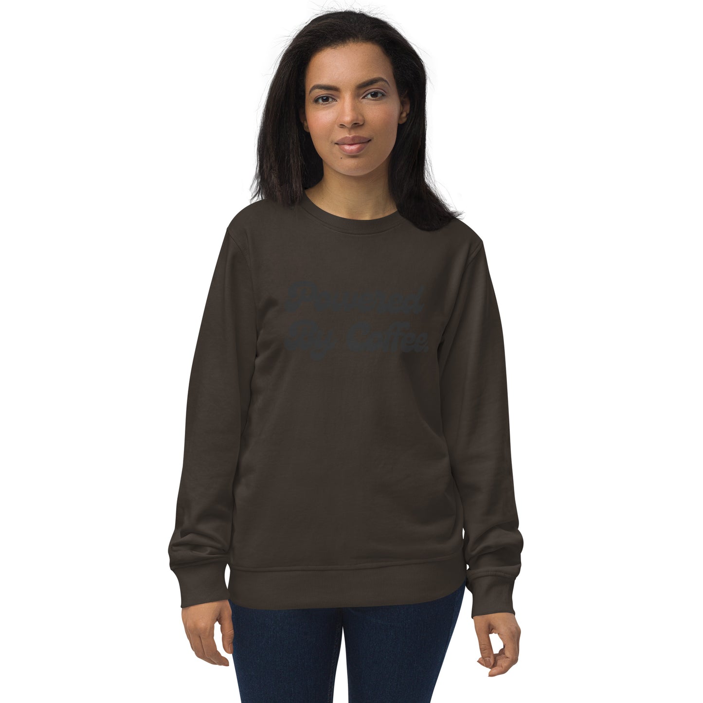 Powered By Coffee Unisex organic sweatshirt (Black)