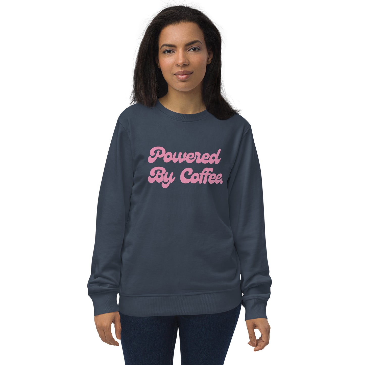 Powered By Coffee Unisex organic sweatshirt (Pink)
