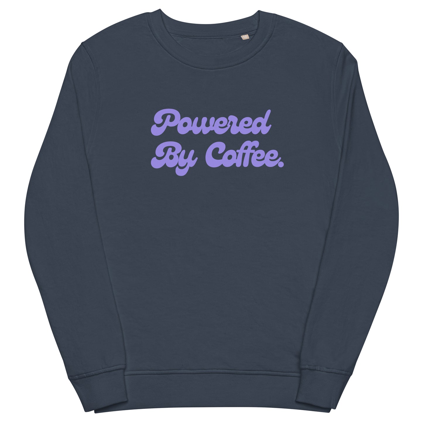 Powered By Coffee Unisex organic sweatshirt (Purple)