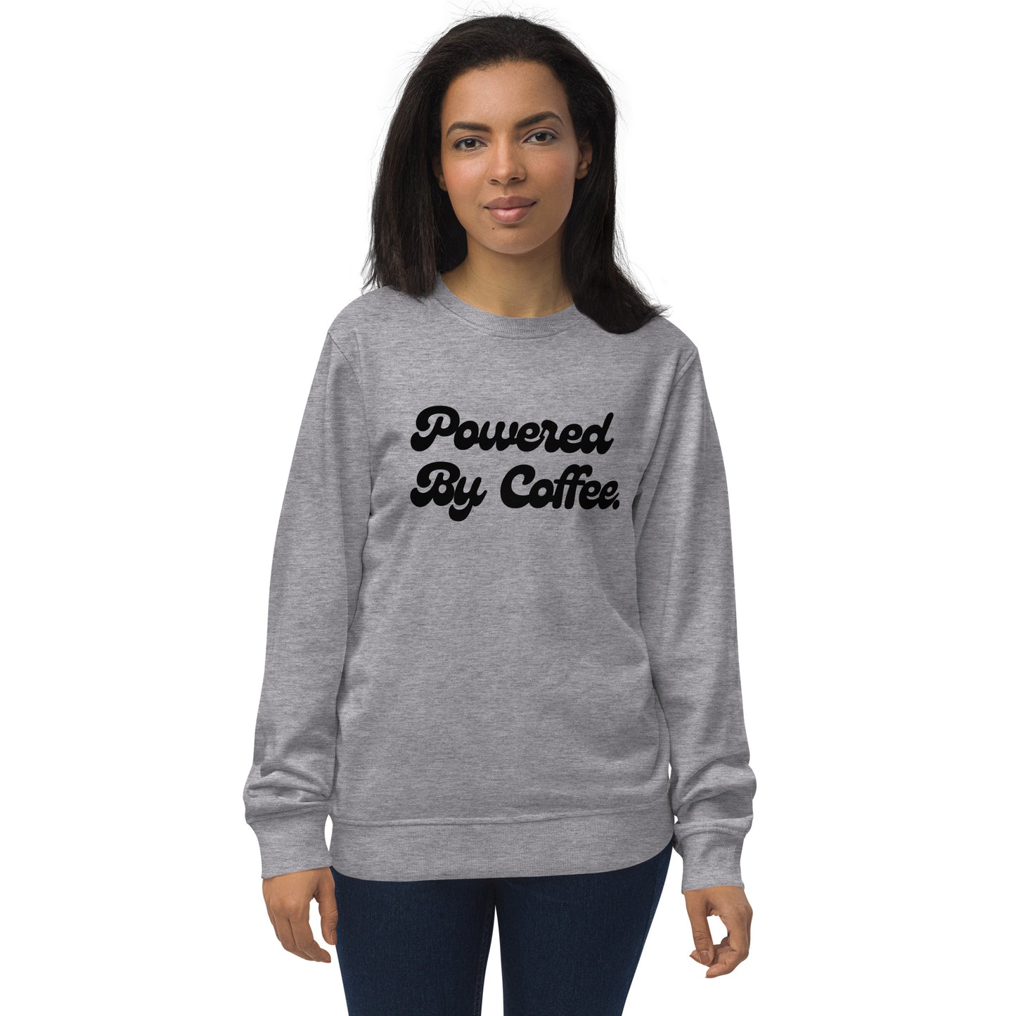 Powered By Coffee Unisex organic sweatshirt (Black)