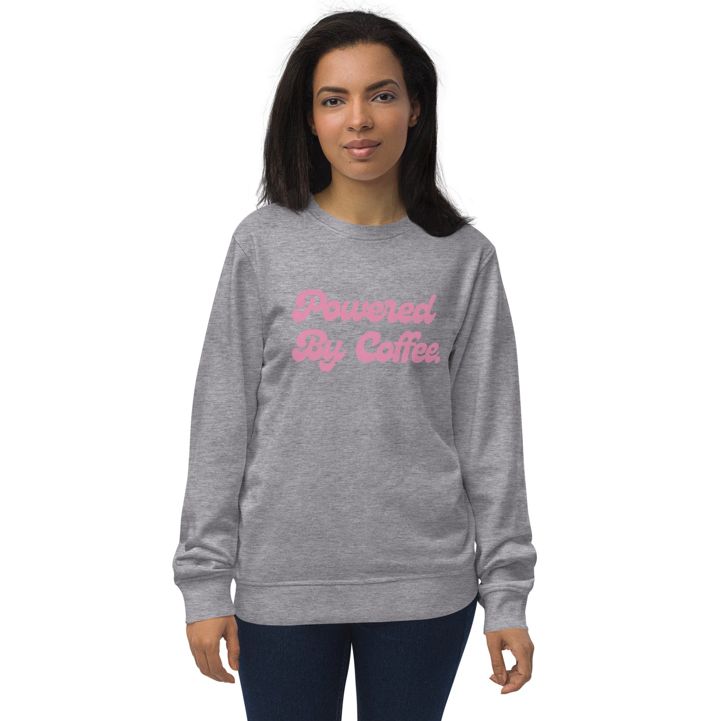 Powered By Coffee Unisex organic sweatshirt (Pink)