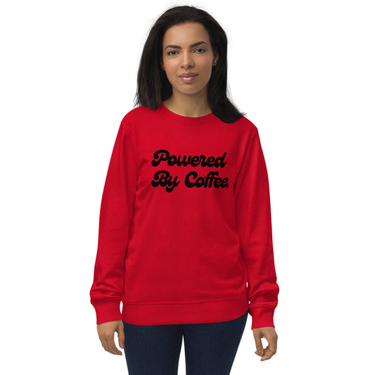 Powered By Coffee Unisex organic sweatshirt (Black)