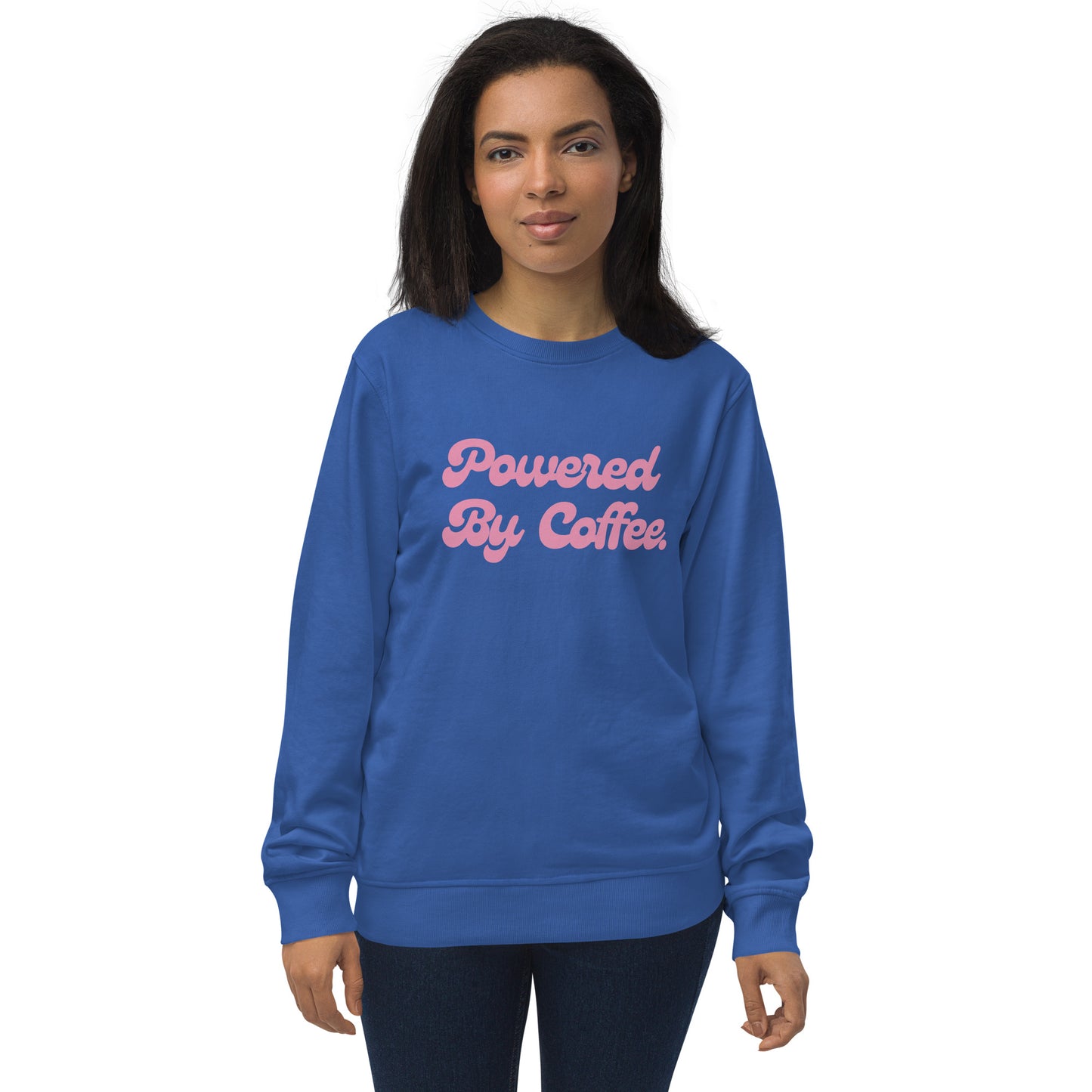 Powered By Coffee Unisex organic sweatshirt (Pink)