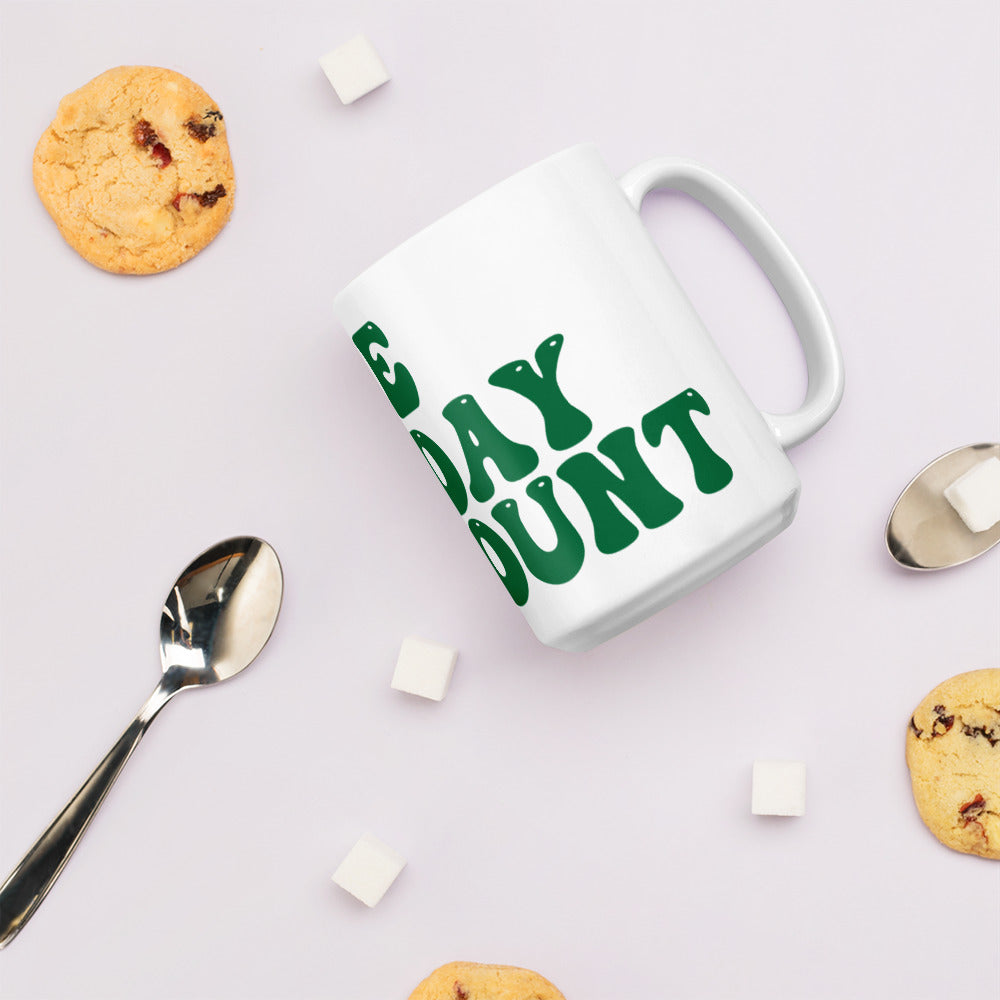 Make Today Count White glossy mug (Green)