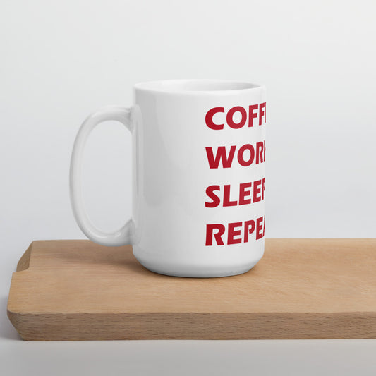 "C.W.S.R." White glossy mug
