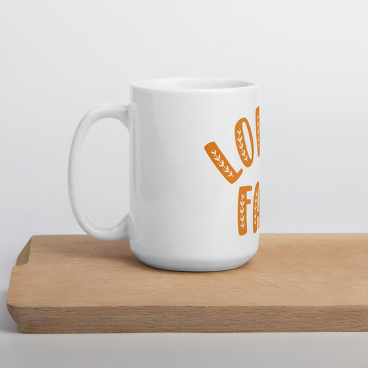 Lovin' Fall White glossy mug
