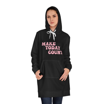 Make Today Count Hoodie Dress (Pink)