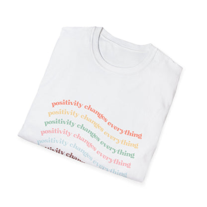 Positivity Changes Everything Unisex T-shirt (Rainbow)