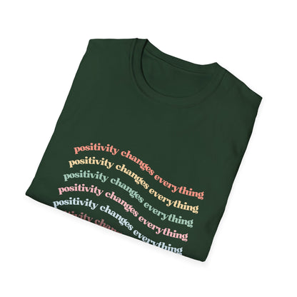 Positivity Changes Everything Unisex T-shirt (Rainbow)