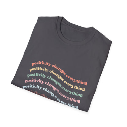 Positivity Changes Everything Unisex T-shirt (Rainbow)