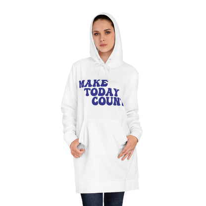 Make Today Count Hoodie dress (Blue)