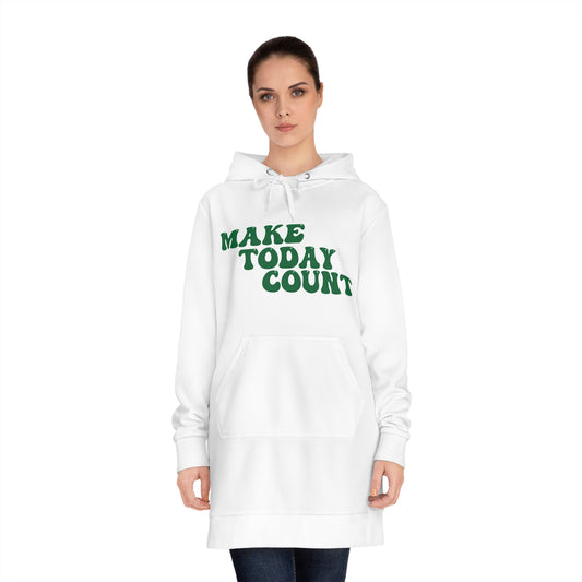 Make Today Count Hoodie dress (Green)