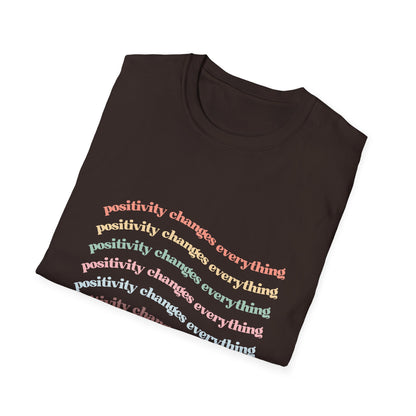 Positivity Changes Everything Unisex T-shirt (Rainbow)