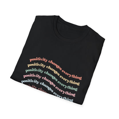 Positivity Changes Everything Unisex T-shirt (Rainbow)