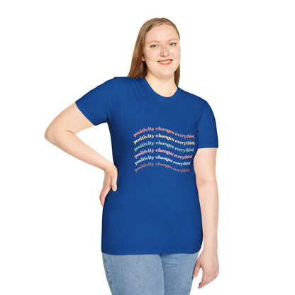 Positivity Changes Everything Unisex T-shirt (Rainbow)